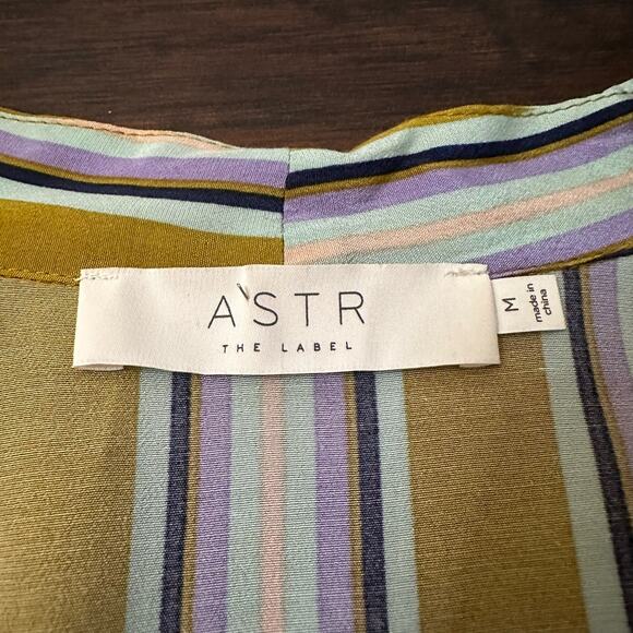 ASTR the Label green striped long sleeve bodysuit size M NWT - Picture 5 of 11